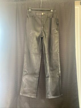 INC International Concepts Black Faux Leather Pants